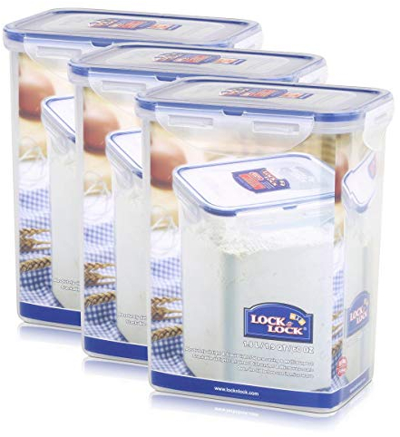 Lock & Lock Frischhaltedose, Vorratsbox, Vorratsdose, 1,8 Liter rechteckig, hoch, 151 x 108 x 185 mm, transparent