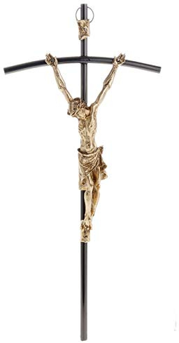 Holyart Crocefisso Scuro con Corpo Dorato 35 cm