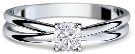 Verlobungsringe Weißgold Ring 333 Gratis Luxusetui mit Gravur Weissgold