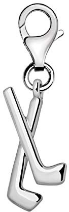 Quiges Charms Anhänger Golfclub Versilbert Damen Schmuck für Bettelarmband