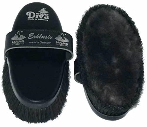 H.A.A.S 4025589204836 Haas Diva Exclusive Fellbürste mit mattem Lammfell schwarz
