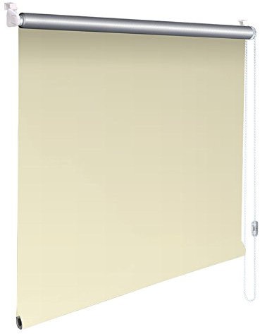 Sonnenschutz-HH - Mini-Rollo Minirollo Klemmfix Klemmrollo Kettenzugrollo Breite x Höhe STOFFMAß 32x220 cm - 32 x 220 cm – CREME Thermo Verdunkelungsrollo Verdunkelungs-Rollo Fensterrollo Easy&Fix montiert Seitenzugrollo inkl. Klemmträger/Klemmhalter