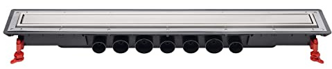 Wirquin 30723960 Caniveau douche à l'italienne Venisio Expert L.900 mm avec grille réversible en inox, chromé