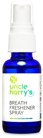 Uncle Harry’s Natural Products Breath Freshener Spray with Pure Organic Pacific Northwest Peppermint Oil and Colloidal Silver – Aids Digestion, Cleanses Mouth, Keeps Breath Minty Fresh, 1 Fluid Ounce