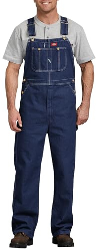 Dickies DB100 Mens Loose Fit Dungarees - Blue - 48W/30L, Brown (Brown Duck), 48W / 30L