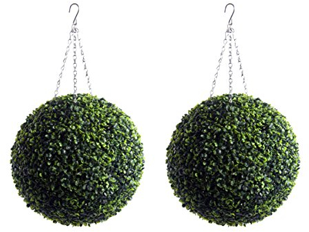2 Best Artificial 38cm Boxwood Buxus Topiary Grass Balls
