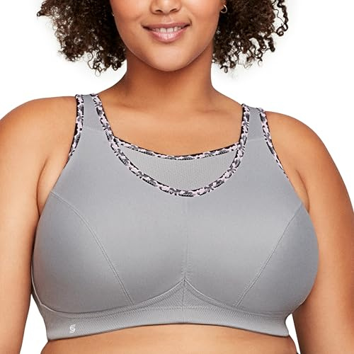 Glamorise Dam bustier-bh med perfekt grepp sport-BH, GRÅ, 85D