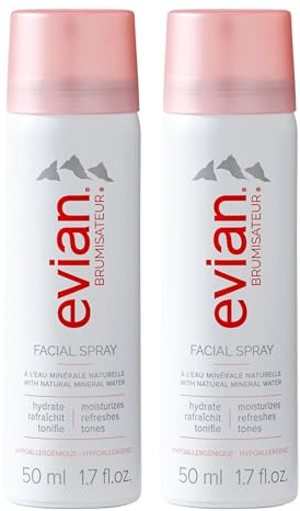 Evian Mineral Water Facial Spray Duo (Set of Two 1.7oz) by evian Facial Spray