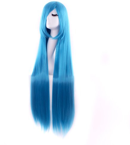 MapofBeauty 100cm/ 39 Pollice Medio Lisci Donna Lisci Parrucche (Azzurro Blu)