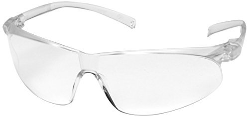 3M Gafas de seguridad Virtua Sport con montura transparente y lente de recubrimiento duro resistente a los rayones de policarbonato transparente