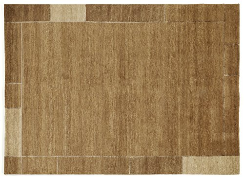 Mein Teppichmarkt Teppichträume werden wahr! Soprano Border echter original handgeknüpfter Nepal Teppich in Cappuccino, Größe: 90x160 cm