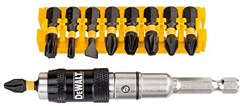 DEWALT DT70518T-QZ - Juego de 10 Piezas para atornillar Puntas Impact Torsion de 25mm: Pl6, T15, T30 x1, Ph2, Pz3, Pz2 x2, portapuntas pivotante, Arándano