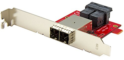 StarTech.com Mini-SAS Adapter - Dual SFF-8643 to SFF-8644 - with Full and Low-Profile Brackets - 12Gbps (SFF86448PLT2), Red