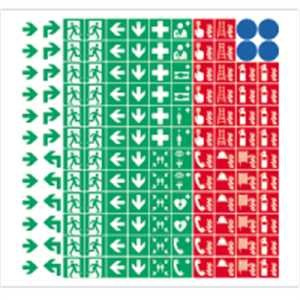 Piktogramm - Sammelbogen 12 mm nach ISO 7010 Material: Folie transparent Der praktische Sammelbogen mit 144 selbstklebenden Symbolen aus den Bereichen: Brandschutz, Fluchtweg
