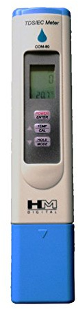 HM Digital com-80 Elektrische Leitfähigkeit (EC) und vollständig gelösten Feststoffe entfernt Hydro Tester, Messbereich 0–5000 ppm TDS, Auflösung 1 ppm, +/-2%-wie auch die Genauigkeit