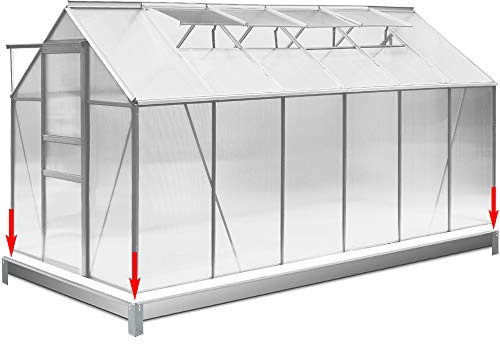 Deuba® Fundament verzinkt 380x190cm Stahlfundament Gewächshaus Treibhaus Rahmen inkl. Montagematerial