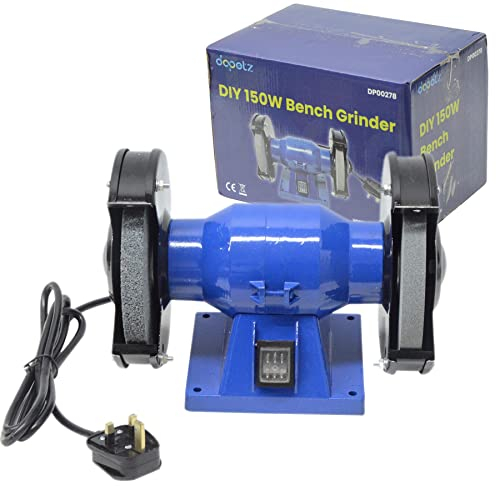 Dapetz ® Bench Grinder Dual Wheel 150W 6 Inch Metal Sander Polisher 150mm 2,980 RPM Electric Sander Grinding Machine Workshop Power Tools for Grinding Sharpening Shaping Smoothing Polishing