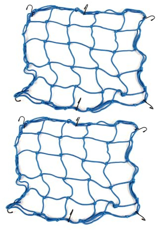 sourcing map 2 Pcs Blue Motorcycle Equipment Cargo Luggage Mesh Net 40 x 40cm