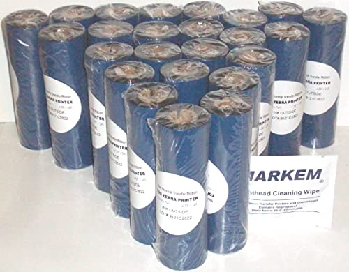 48 Thermal Transfer Ribbons 4.33 1/2 core for Zebra Desktop TLP2844 TLP2442 GC420t GK420t GX420t. More - Free Print Head Cleaner and Empty core (Spool).