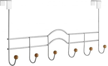 SIRO Türgarderobe Freudenberg, Schlicht, Stahl - Holz chrom glänzend ahorn natur lackiert, 490 mm x 78 mm x 223 mm, 1829-490ZN1HZ34V1K