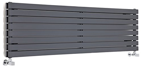 MILANO Anthracite Horizontal Double Flat Panel Radiator 472 x 1600mm