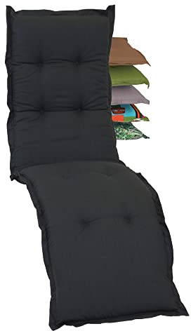 Beo Relaxsessel Auflage Waschbar Turin | Made in EU Premium-Qualität | UV-beständige Liegestuhl Auflage nach Öko-Tex Standard | Atmungsaktive Relaxstuhl Auflage mit Streifen in Schwarz-Weiß