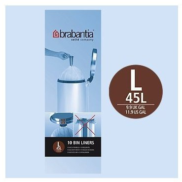Brabantia 12 Rolls of 10 Type L 45 Litre Bin Liners (120 bags in total) by Brabantia