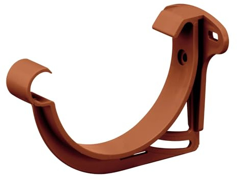 INEFA Stirnbretthalter, Rinnenhalter halbrund NW100 / 100mm Braun | Kunststoff PVC, Befestigung am Stirnbrett, für Regenrinnen und Fallrohre, Made in Germany
