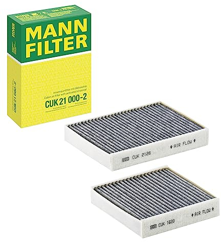 MANN-FILTER CUK 21 000-2 Filtro aria cabina - Filtro Antipolline con Carbonio attivato - (set da 2) per Autovetture + veicoli commeriali