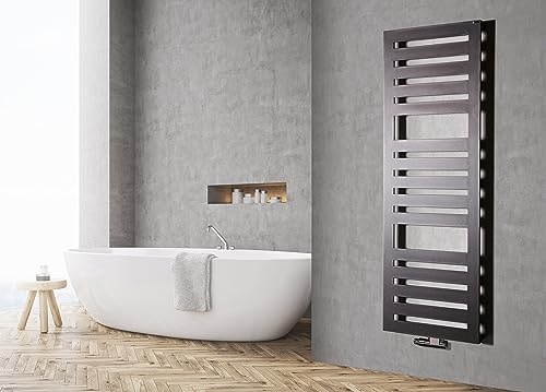 Badheizkörper Design Zebra 3, HxB: 175 x 60 cm, 1302 Watt, moonstone-grau (Marke: Szagato) Made in Germany/Handtuchheizung Handtuchwärmer Design Heizkörper Mittelanschluss Badheizung vertikal
