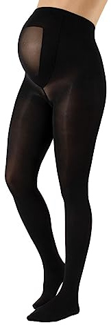 CALZITALY Collants Opaques de Grossesse Confort | S, M, L, XL, XXL, 3XL, 4XL | 100 DEN | Fabriqué en Italie (S, Noir)