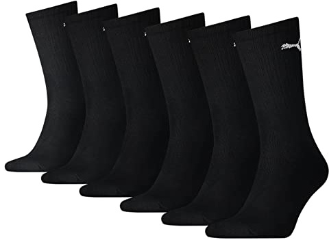 PUMA Unisex Sportsocken Cush Crew 6p sockshosiery, Black, 8-Jun UK