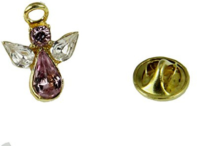 6030618 October Crystal Birth Month Angel Pin Guardian Lapel Brooch Tie Tack