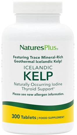 NaturesPlus Icelandic Kelp - Natural Iodine Supplement from Kelp, Easy One A Day - Vegetarian, Gluten Free - 300 Tablets