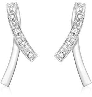 CARISSIMA Damen-Ohrringe 375 9 Karat (375) Weißgold Rundschliff Diamant