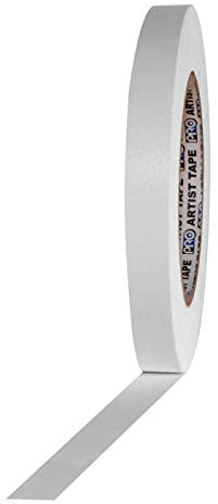 ProTapes 840178006745 Artist Flat back Printable Paper Board/Console Tape, 60 yd. Length x 1/2 Width, White