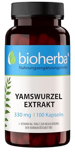 Wild Yams Kapseln – 100 Stück mit 330 mg und Vitamin B6 für den Energiestoffwechsel und die Regulierung der Hormontätigkeit von BIOHERBA PZN 17191317