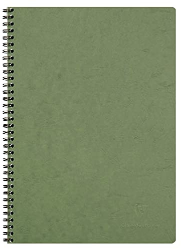 Clairefontaine 781423C Agebag Spiralbuch (DIN A4, 21 x 29,7 cm, 50 Blatt, kariert, Doppelspiralbindung, praktisch für unterwegs, robust und belastbar) 1 Stück grün