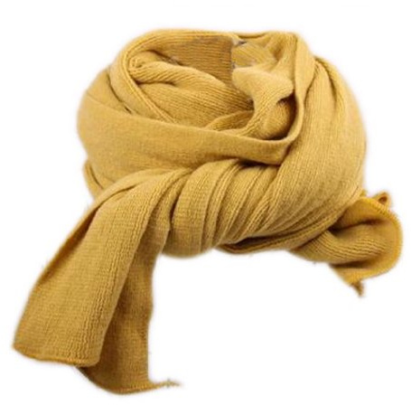 FEOYA Écharpe longue tricoté Coton Unie Femmes Douce Chaude À la mode - Kaki/Rouge/Jaune moutarde