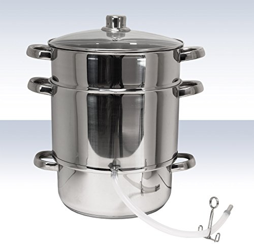 Edelstahl Dampfentsafter Dampf Entsafter Fruchtentsafter Obstpresse Saftpresse für ca. 8 Liter
