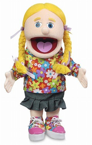 Cindy von Silly Puppets | 40 cm Handpuppe für Kinder | Mit Beweglichem Mund Und Armen | Abnehmbare Handwaschbare Kleidung