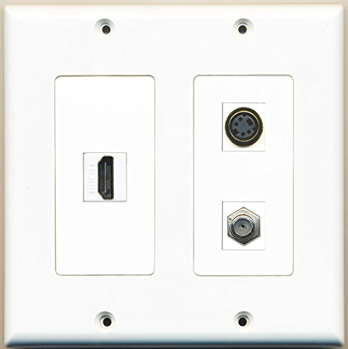 Riteav – 1 porte HDMI 1 cavo coassiale tv- F-Type 1 porta S-Video – 2 Gang parete piastra