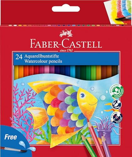 FABER-CASTELL 114425 - Farbstift Kinder Aquarell 24er Kartonetui