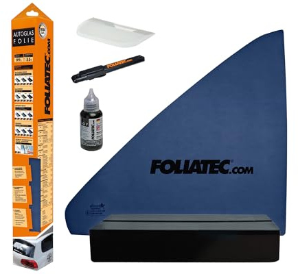 Foliatec 17660 Scheibentönungsfolie Tönungsfolie für Auto Scheiben, Universal, mit ABG, 0.15 VLT, Mittel Blauschwarz-Metallisiert, Maße 76 x 300 cm
