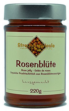 Streuobstwiesle Rosenblüte - 220 g Exquisiter Rosenblüten Fruchtaufstrich - Gelee - mit hohem natürlichem Fruchtsaftanteil