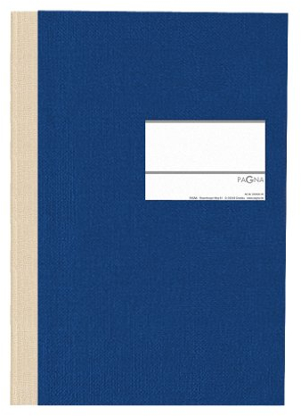 Pagna 14212-02 Geschäftsbuch PNA CLASSICA A4 Papiereinband mit Leinenstruktur, Geweberücken 96 Blatt, kariert, Farbe: blau