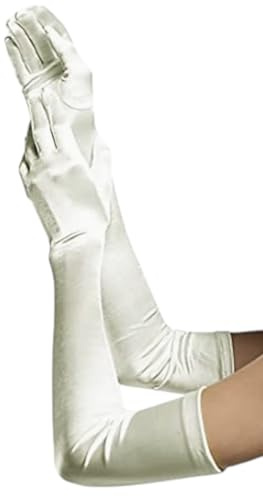 Satin-Handschuhe, extra lang, super dehnbar, für Party, Brauttanz, sexy Satin-Handschuhe, A-Qualität, 58 cm, 58 cm