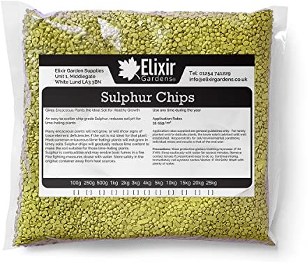 Elixir Gardens Sulphur Chips Pastilles Soil Acidity 2.5kg Garden Fertiliser | Treats over 70sqm