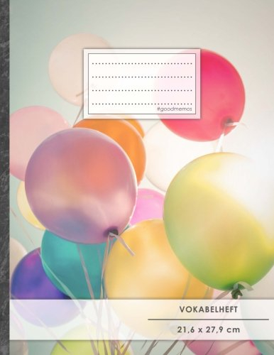Vokabelheft: DIN A4 • 50+ Seiten, Softcover, Register, Zweispaltig, Erfolgs-Tacker, Geburtstag • Original #GoodMemos Schulheft • Fremdsprachen leicht lernen, Lineatur 53