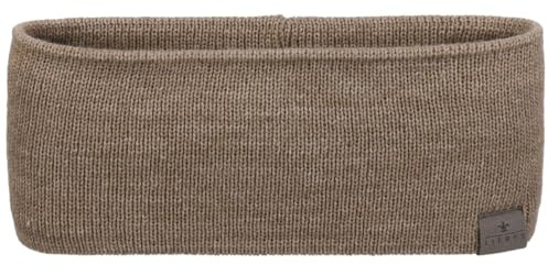 LIERYS Mono Stirnband Damen/Herren 8 cm breit - Made in Germany - dreilagiges Strickband gefüttert mit Baumwolle - Rippstrick Ohrenwärmer 54-60 cm - Ohrenschutz Herbst/Winter beige One Size